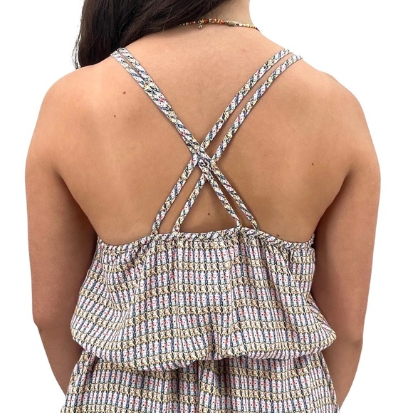 GAP Maxi Dress Tie Waist Sleeveless V-Neck Pockets Mixed Print Rayon Pink | Sz M - Picture 8 of 14